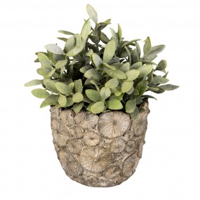 26TE0359M Pot de fleurs Ø 14x13 cm Gris Pierre Rond Pot de fleurs d'intérieur