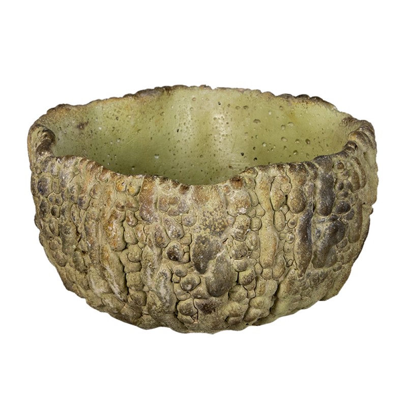 6TE0362S Flower Pot Inside 17*16*9 cm Green Stone Round