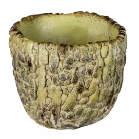 26TE0363S Flower Pot Inside Ø 13*11 cm Green Stone Round
