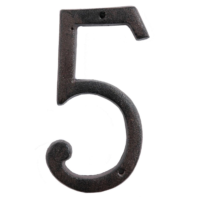 6Y0264-5 Numero 5 15 cm Marrone Ferro Numero cinque
