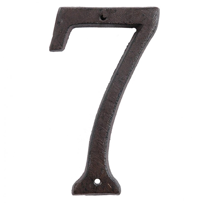 6Y0264-7 Number 7 15 cm Brown Iron Number seven