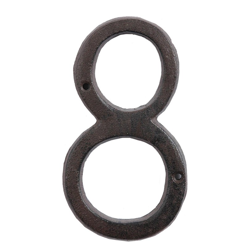 6Y0264-8 Numero 8 15 cm Marrone Ferro Rettangolo Numero otto