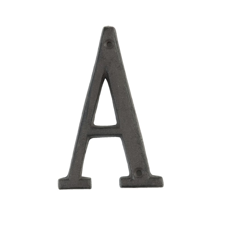 6Y0840-A IJzeren Letter A  13 cm Bruin Ijzer Decoratie Letters