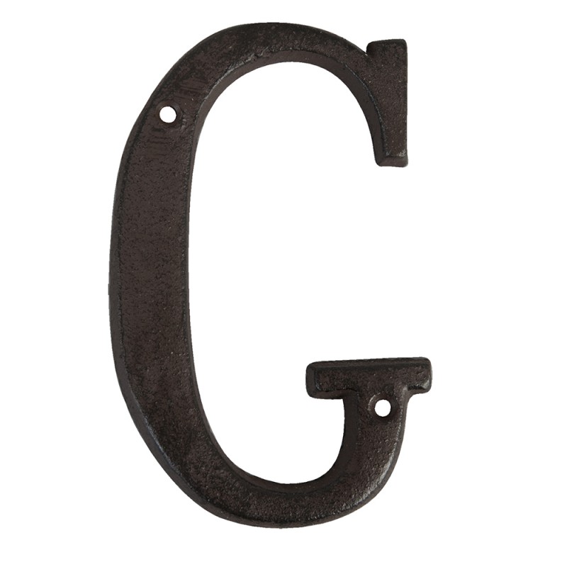 6Y0840-G Iron Letter G 13 cm Brown Iron Decorative Letters
