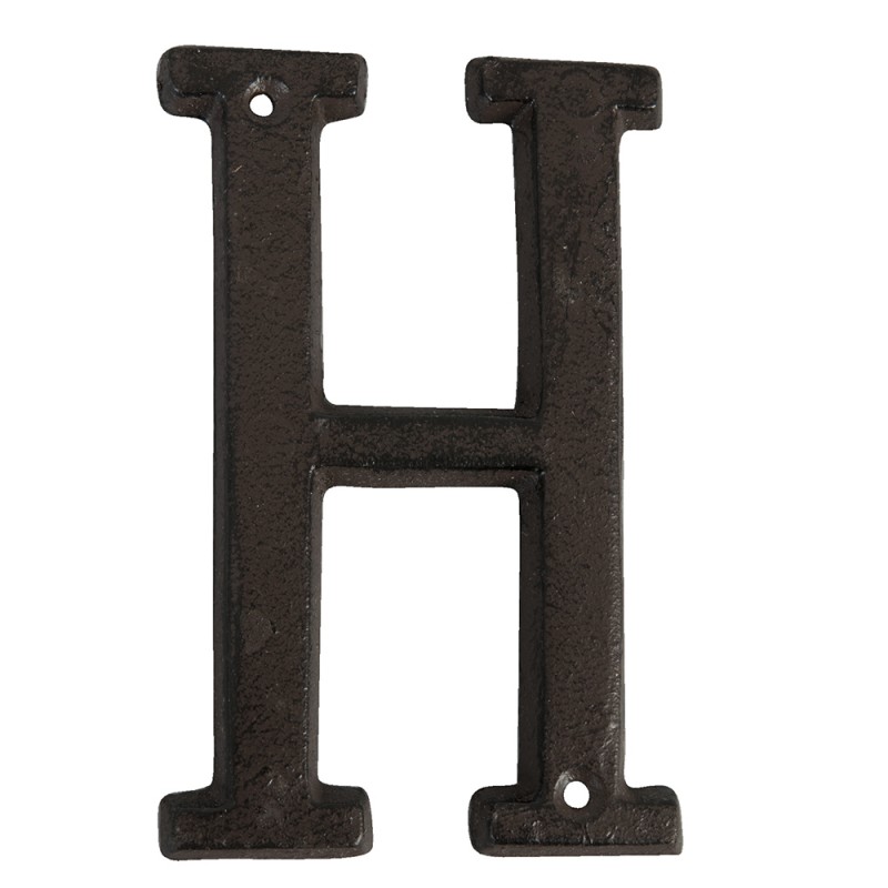 6Y0840-H IJzeren Letter H  13 cm Bruin Ijzer Decoratie Letters