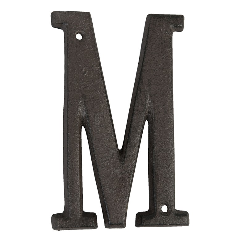 6Y0840-M Iron Letter M 13 cm Brown Iron Decorative Letters
