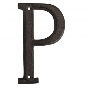 26Y0840-P Iron Letter P 13 cm Brown Iron Decorative Letters