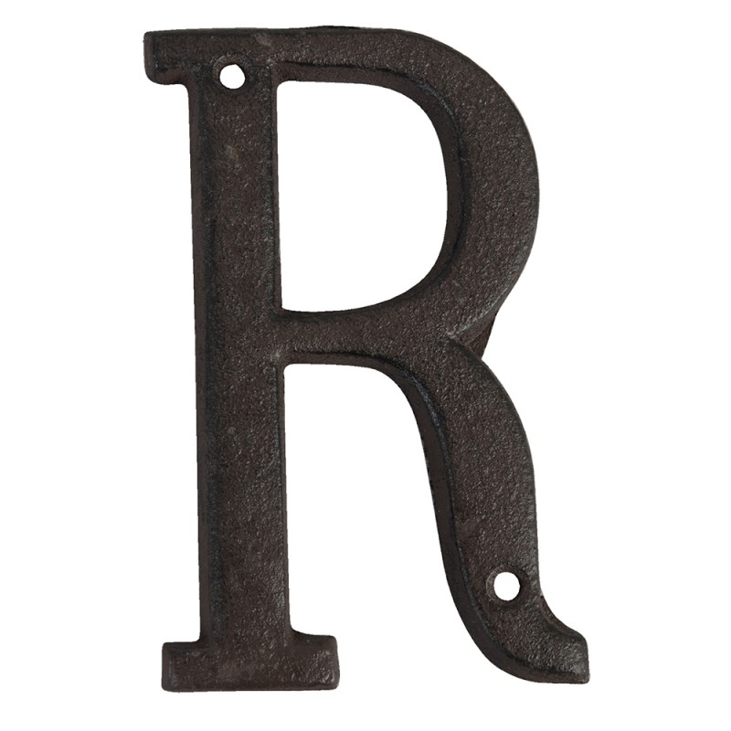 6Y0840-R Lettera R di ferro 13 cm Marrone Ferro Lettere decorative