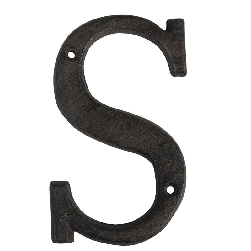 6Y0840-S Iron Letter S 13 cm Brown Iron Decorative Letters