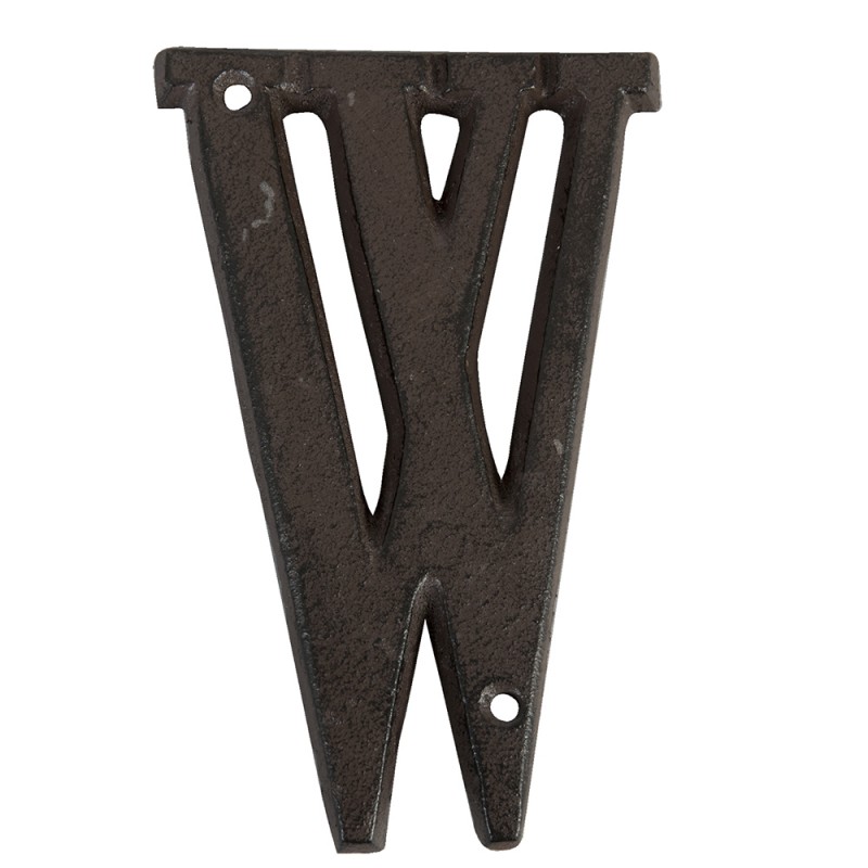 6Y0840-W Iron Letter W 13 cm Brown Iron Decorative Letters