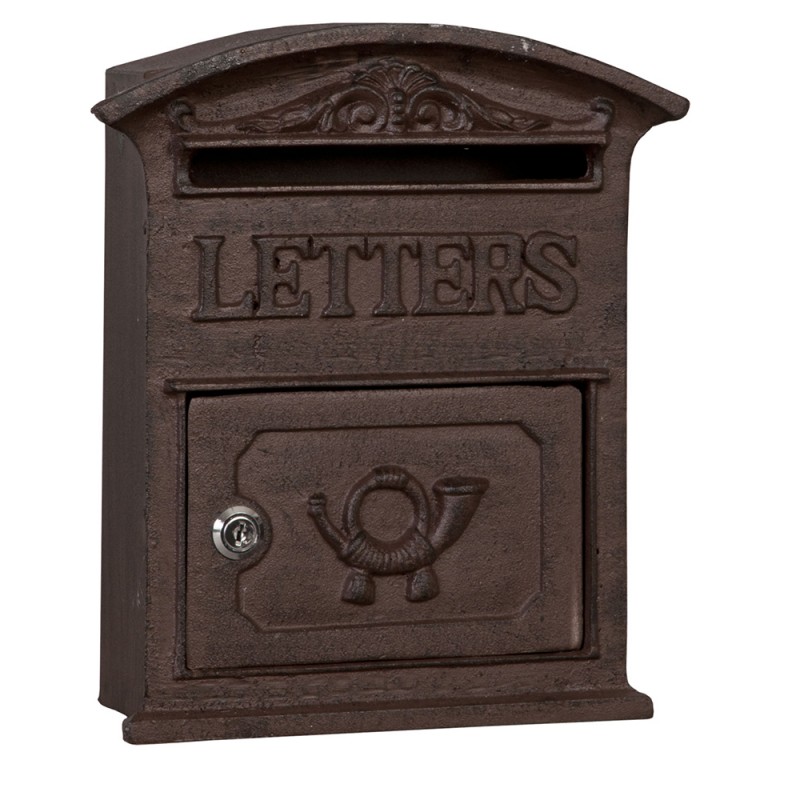 6Y1267 Letterbox Wall 27*9*31 cm Brown Metal Rectangle