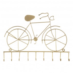26Y1385GO Key Rack Bicycle 32x23 cm Gold colored Iron Coat Rack