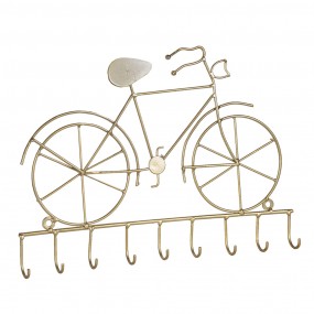 26Y1385GO Key Rack Bicycle 32x23 cm Gold colored Iron Coat Rack