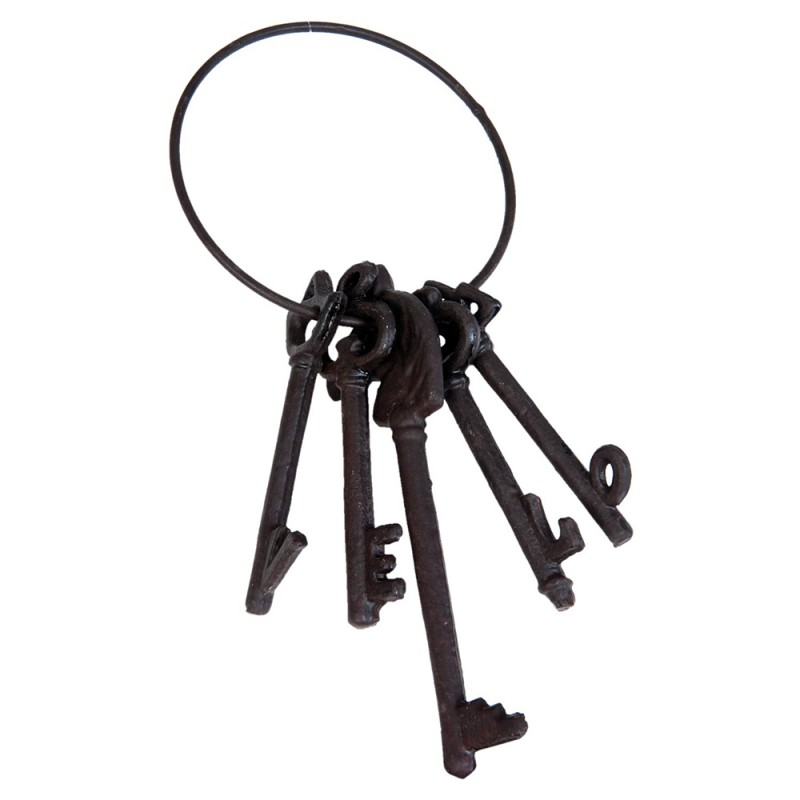 6Y2051 Decorative Keychain 11x5x25 cm Brown Iron