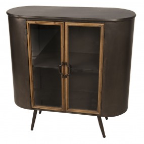 25H0429 TV Furniture 101*43*91 cm Brown Iron Wood Oval