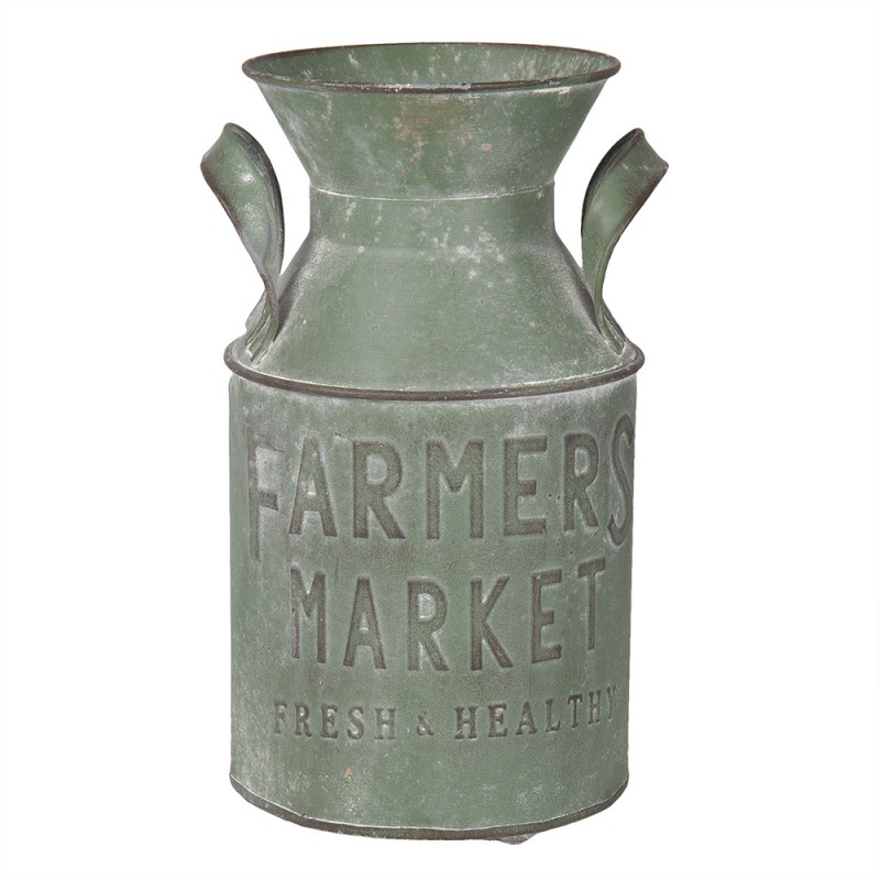 6Y2569 Decorative Milk Can 14 25 Cm 2500 Ml Green Metal Round   6y2569 Decorative Milk Can O 1425 Cm 2500 Ml Green Metal Round 