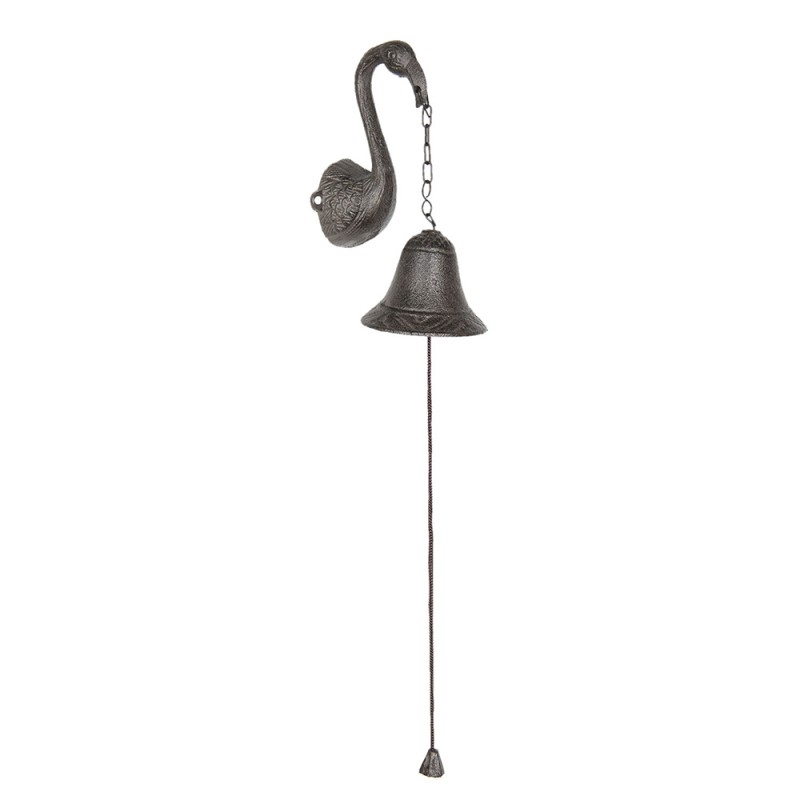6Y2999 Vintage Doorbell Flamingo 9x9x17 cm Brown Iron Garden Bell