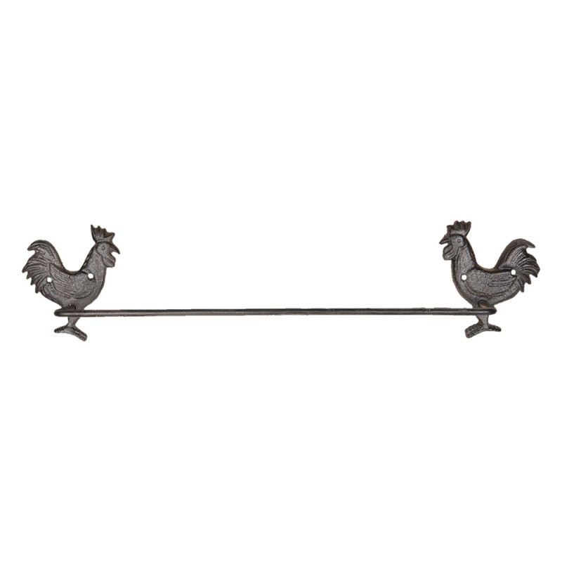 6Y3039 Towel Holder Rooster 51x8x13 cm Brown Iron Towel Bar