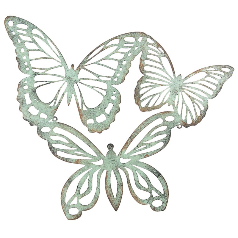 6Y3184 Wall Decoration Butterfly 53x45 cm Green Iron Wall Decor