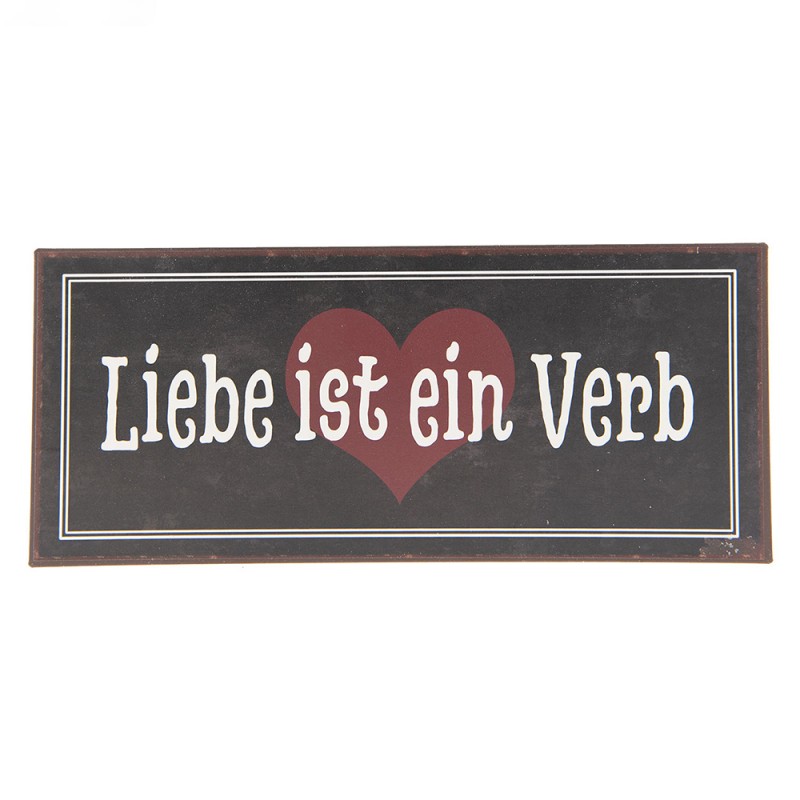 6Y3258D Text Sign 30x13 cm Brown Metal Rectangle Wall Board