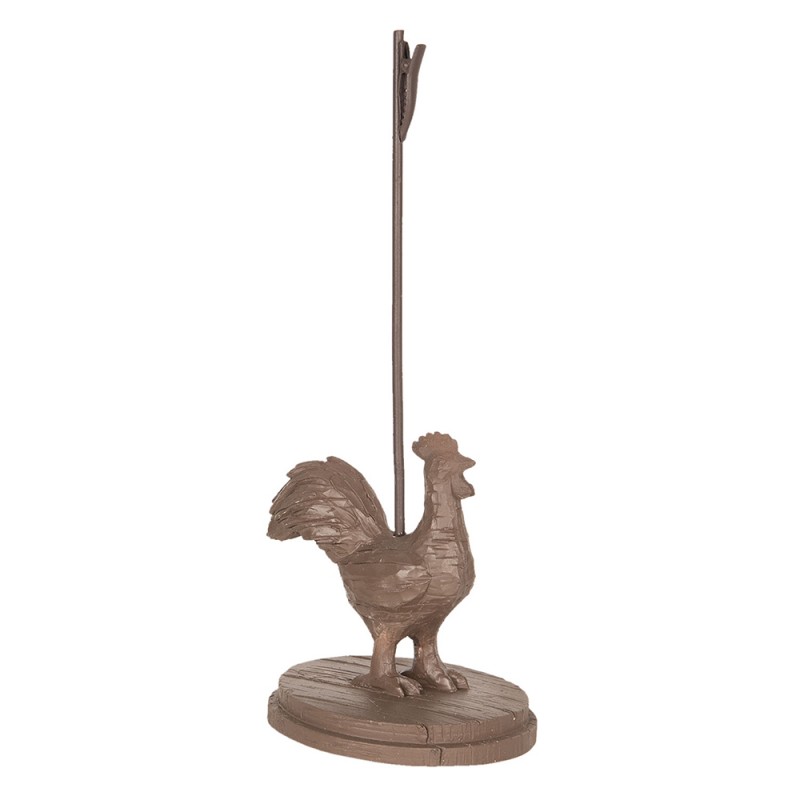 6Y3370 Card Holder Rooster 11x10x29 cm Brown Iron Rooster