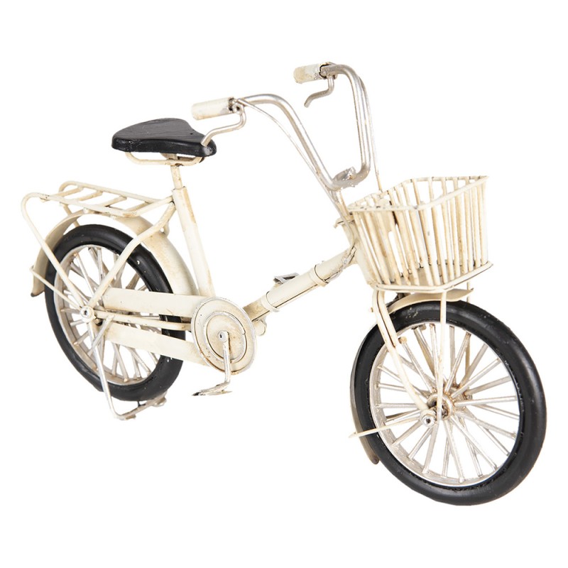 6Y3388 Miniature décorative Vélo 23x6x15 cm Blanc Fer Plastique