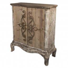 25H0447 Buffet 98x39x111 cm Marron Bois Fer Rectangle Étagère murale