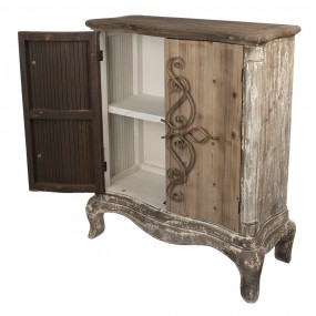 25H0447 Buffet 98x39x111 cm Marron Bois Fer Rectangle Étagère murale