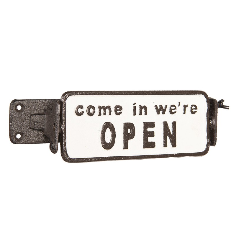 6Y3456 Open/Closed Sign 17x7x8 cm Brown Iron Rectangle Closed/Open Sign