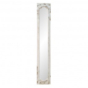 252S252 Mirror 30x176 cm White Wood Glass Rectangle Full-Length Mirror