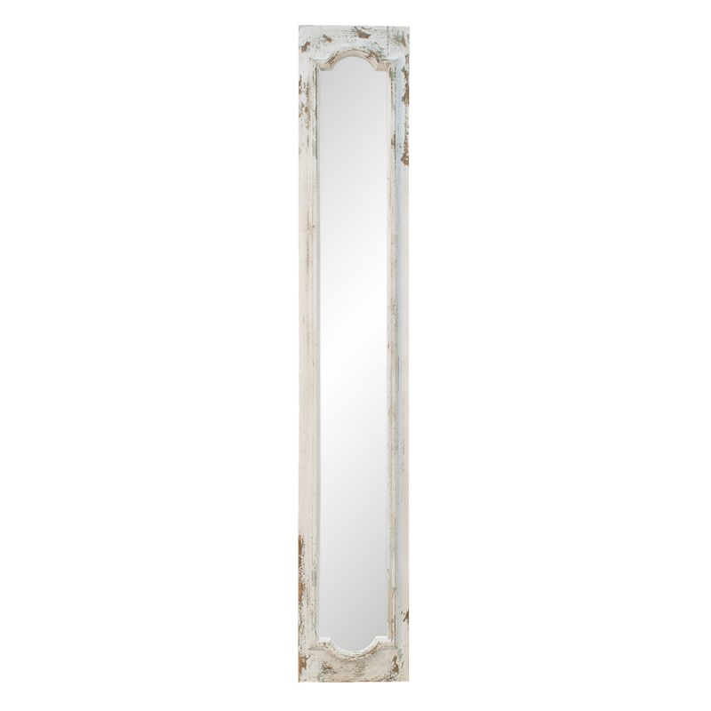 52S252 Spiegel 30x176 cm Weiß Holz Glas Rechteck Ganzkörperspiegel