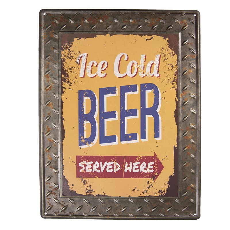 6Y3611 Text Sign 30x40 cm Yellow Metal Rectangle Wall Board