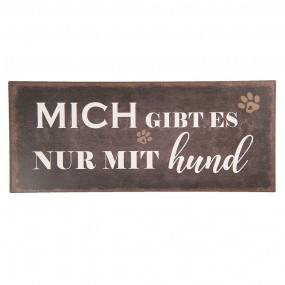 26Y3619D Text Sign 30x13 cm Black Metal Rectangle Wall Board