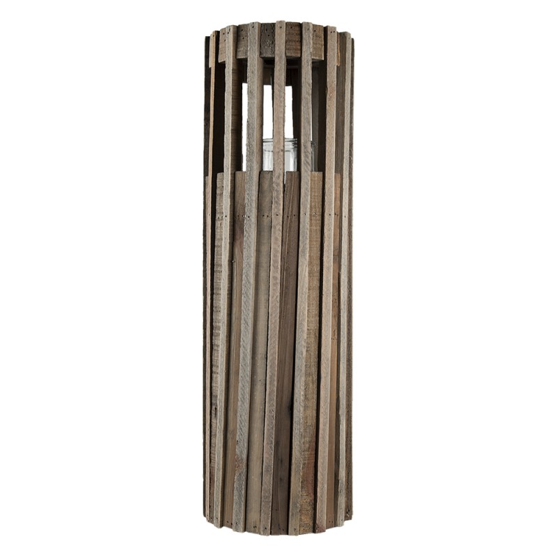 Lanterna con cassetti in legno e metallo da 32x32x135 cm Marrone 