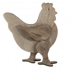 26H2099 Figurine Chicken 31x16x35 cm Brown Wood Home Accessories