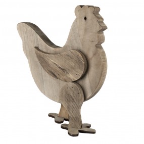 26H2099 Figurine Chicken 31x16x35 cm Brown Wood Home Accessories