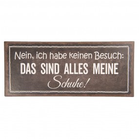 26Y3628D Tekstbord  30x13 cm Zwart Wit Metaal Rechthoek Wandbord