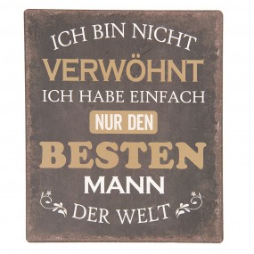 26Y3645D Textschild 13x15 cm Schwarz Braun Eisen Wandschild