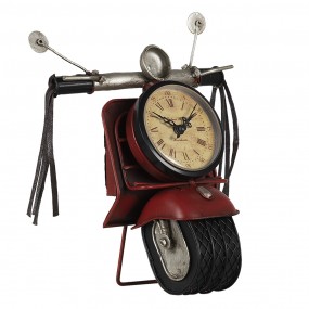 26KL0740 Table Clock Scooter 19x12x25 cm Red Iron Indoor Table Clock