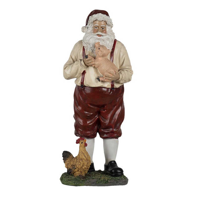 6PR4755 Figurine Santa Claus 27 cm Red Beige Polyresin Christmas Decoration