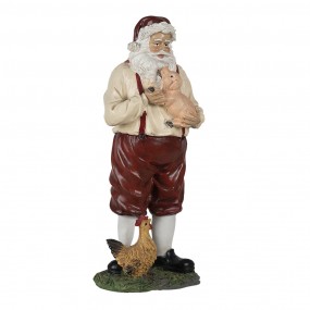 26PR4755 Figurine Santa Claus 27 cm Red Beige Polyresin Christmas Decoration