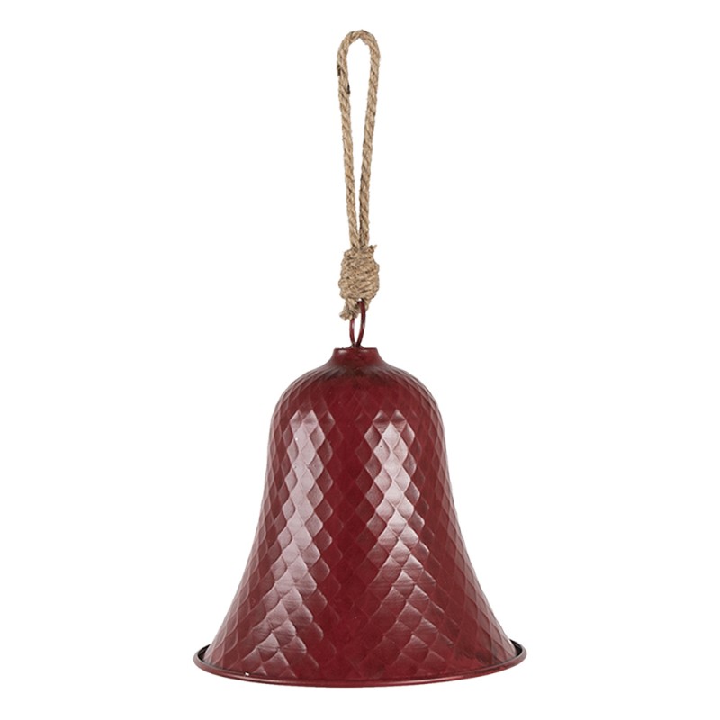 6Y4606 Vintage Doorbell Bell Ø 18x20 cm Red Metal Round Garden Bell