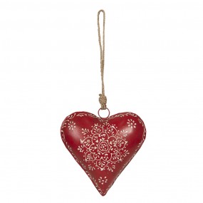 26Y3717 Ciondolo 16x4x16 cm Rosso Metallo Fiore A forma di cuore Arredamento per la casa