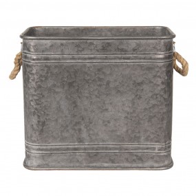 26Y3737 Decorative Zinc Tub Set of 2 Grey Metal Square Decorative Bucket