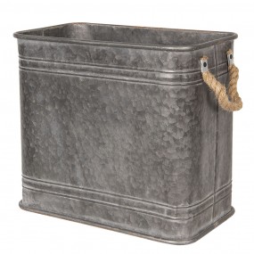 26Y3737 Decorative Zinc Tub Set of 2 Grey Metal Square Decorative Bucket