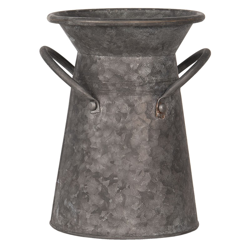 6Y3742 Decorative Coal Scuttle Ø 17x23 cm Grey Iron Round Bucket