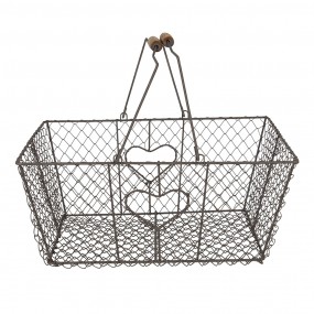 26Y3758 Storage Basket 38x28x16 cm Brown Iron Heart Rectangle Basket
