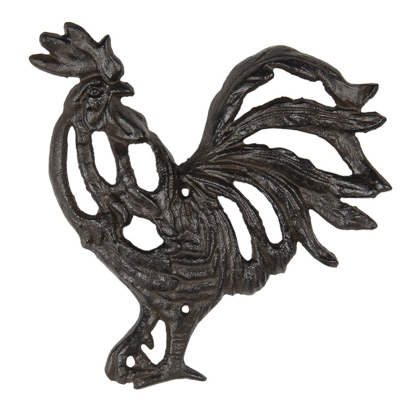 6Y3913 Wall Decoration Rooster 28x3x27 cm Brown Iron Wall Decor