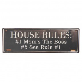 26Y3957 Text Sign 39x13 cm Black Metal Rectangle Wall Board