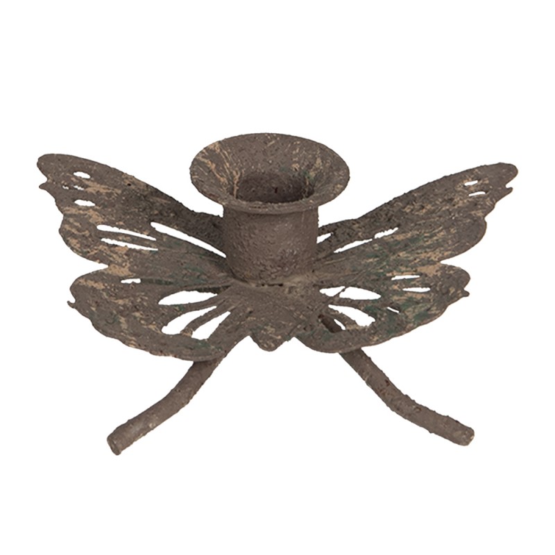 6Y4068 Candle holder 7x5x3 cm Brown Iron Butterfly Candle Holder